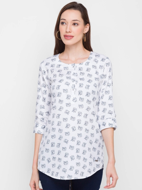 

ZOLA Women Grey & White Printed Tunic