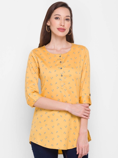 

ZOLA Mustard & Blue Viscose Rayon Printed Tunic