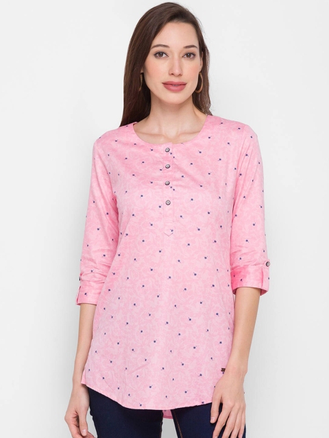 

ZOLA Pink & Blue Floral Embroidered Tunic