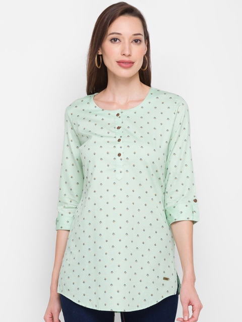 

ZOLA Green & Blue Modal Printed Tunic