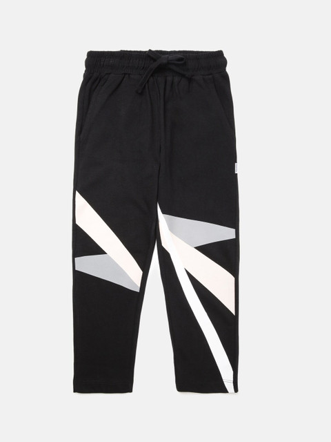 

mackly Girls Black Printed Cotton Lounge Pants