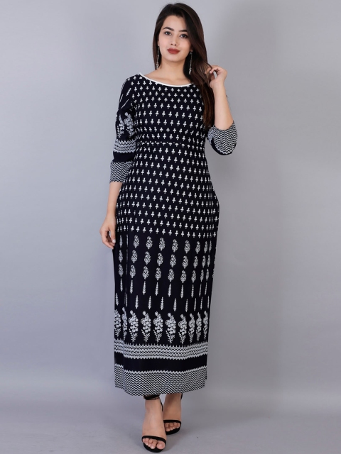 

PNEHA Women Black Ethnic Motifs Printed Kurta