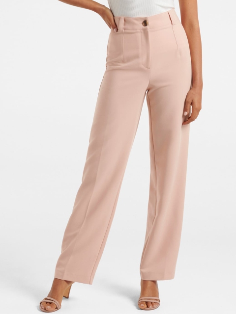 

Forever New Women Pink High-Rise Trousers
