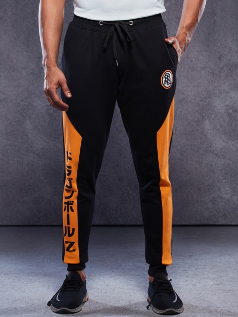 

The Souled Store Men Black & Orange Printed Joggers