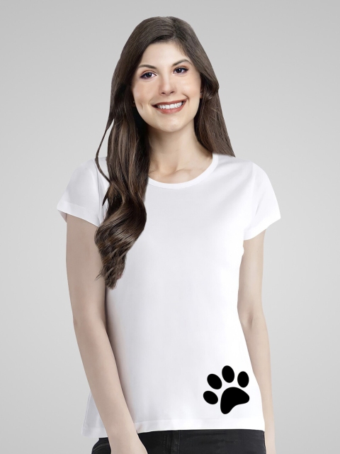 

Pootlu Women White & Black T-shirt