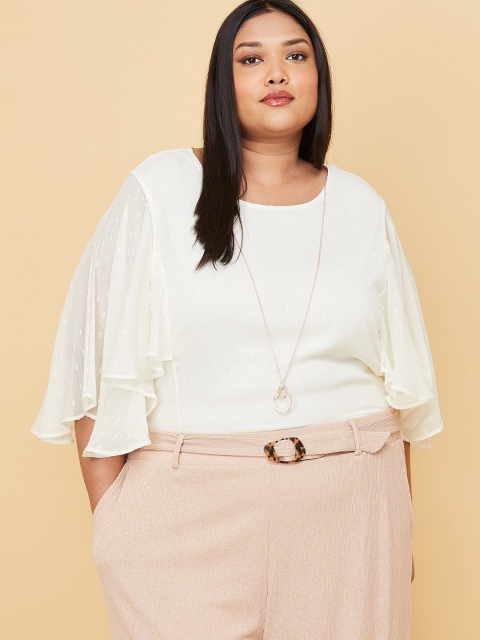 

max Plus Size Off White Solid Top