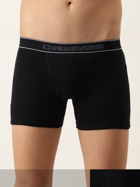 

Chromozome Men Pack of 2 Solid Black Pure Cotton Trunks 8902733543644-V10