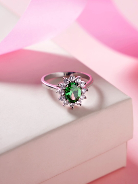 

Hiara Jewels Rhodium-Plated 925 Silver Sterling Ring