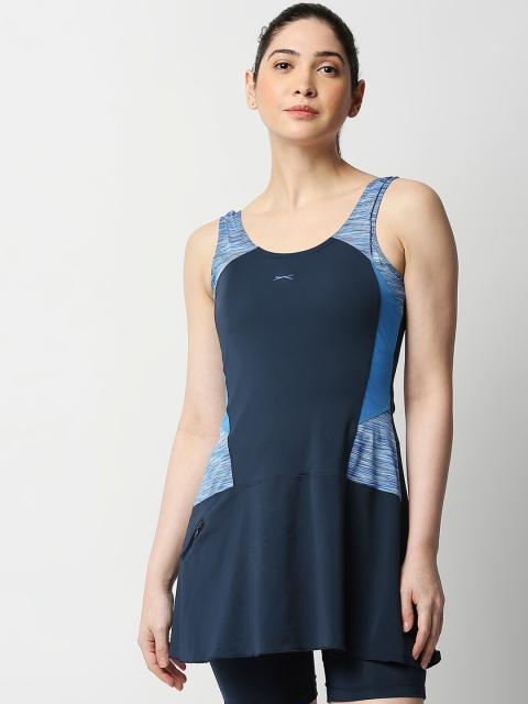 

Black Panther Women Navy Blue Solid Swim Dress