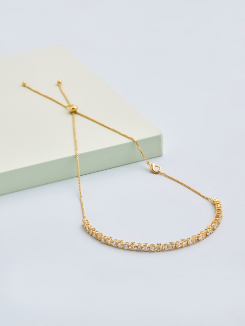 

Kushal's Fashion Jewellery Gold-Plated & White Necklace