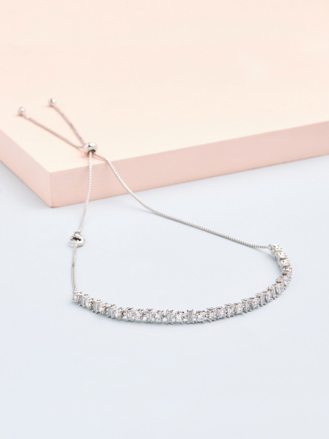 

Kushal's Fashion Jewellery Silver-Toned & White Rhodium-Plated Necklace