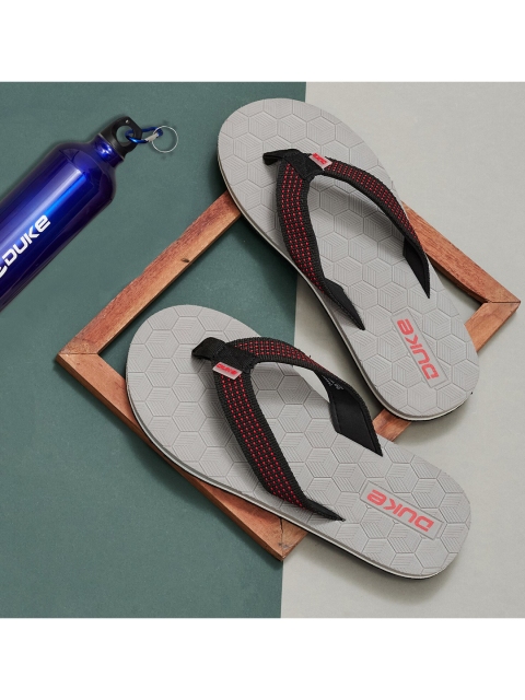 

Duke Men Grey & Black Thong Flip-Flops