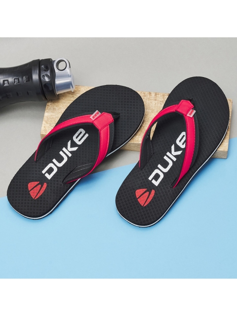 

Duke Men Black & Pink Printed Thong Flip-Flops