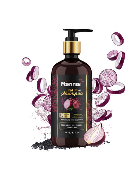 

MINTTEN Paraben Free Red Onion Shampoo - 300 ml, Brown