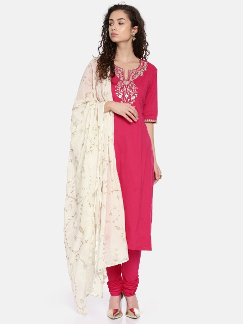 

Biba Pink Churidar Kurta with Dupatta