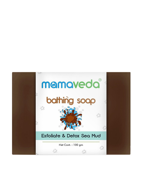 

Mamaveda Exfoliate & Detox Sea Mud Bathing Soap - 100 g, Coffee brown