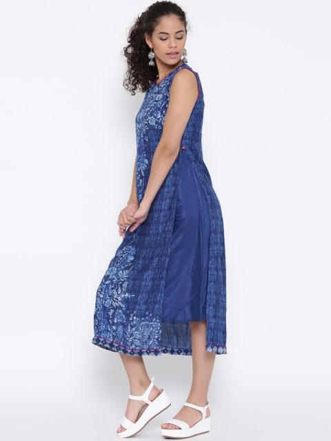 

Biba Women Blue Printed A-Line Midi Dress