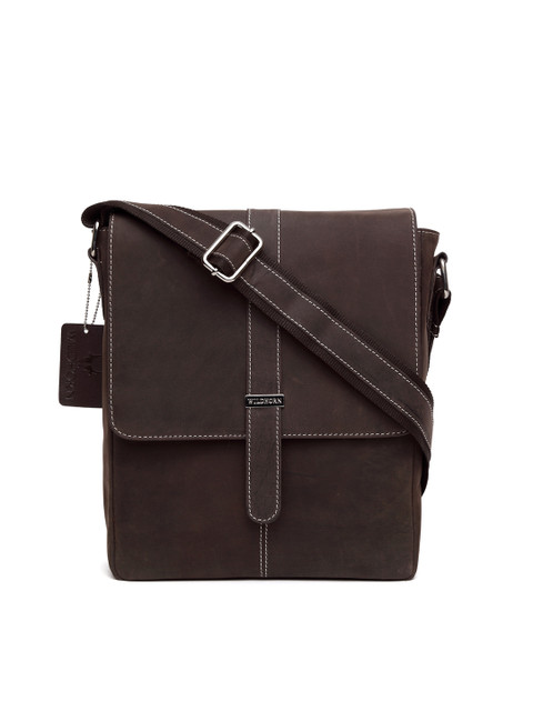 

WildHorn Men Brown Genuine Leather Messenger Bag
