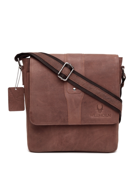 

WildHorn Men Brown Genuine Leather Messenger Bag