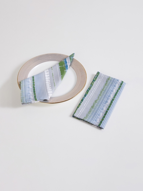 

Home Centre Set of 2 Blue & Green Art of Asia Printed Cotton Napkins