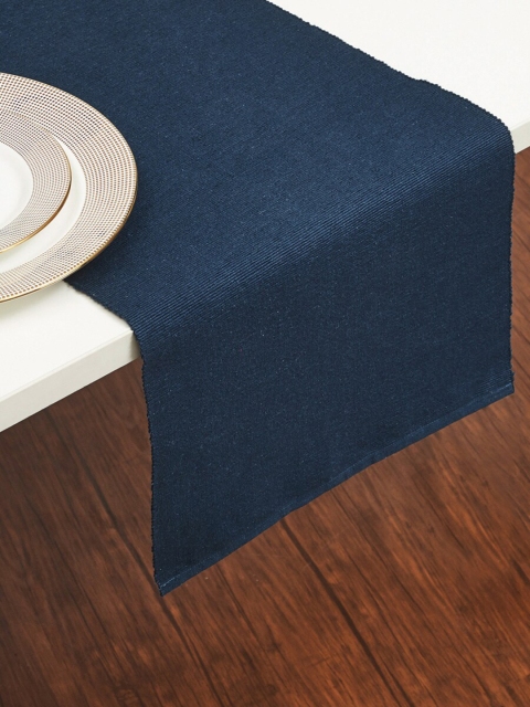 

Home Centre Blue Solid Pure Cotton Ribbed Table Runner