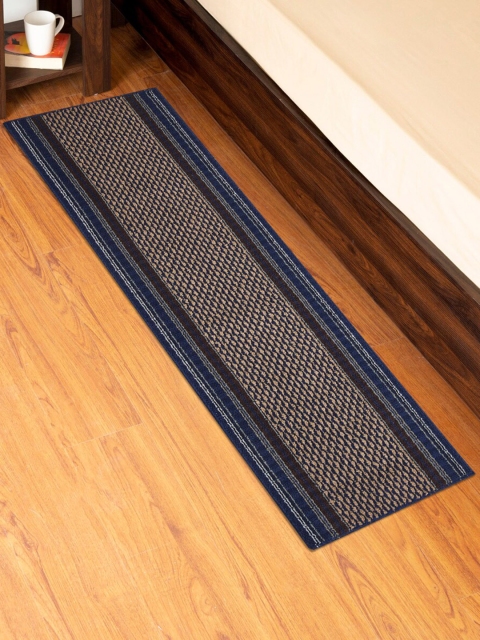 

Home Centre Navy Blue & Brown Self Design Floor Runner