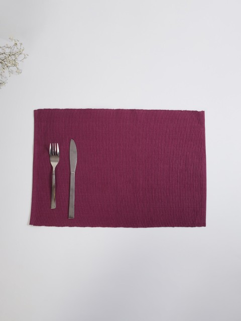 

Home Centre Set of 2 Purple Solid Ribbed Cotton Table Placemats