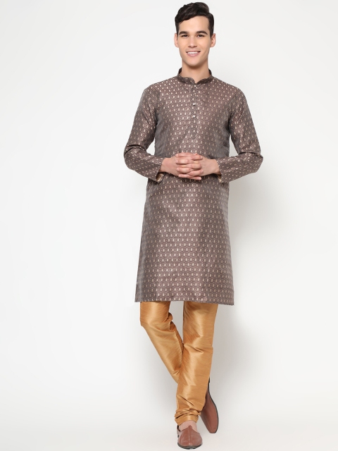 

Tasarika Men Brown Kurta with Pyjamas & With Dupatta