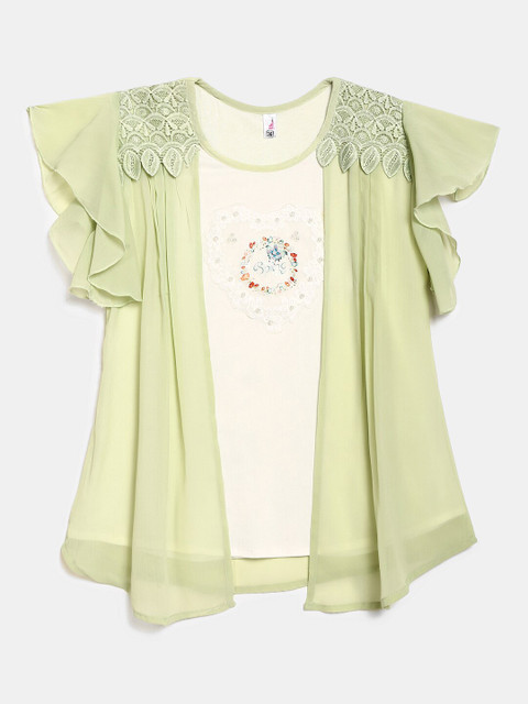 

V-Mart Green Self Design Top