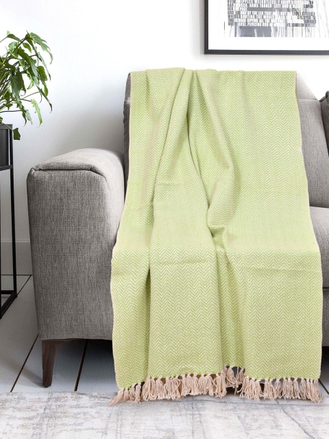 

Gulaab Jaipur Green & Beige Self-Design Throw Blanket