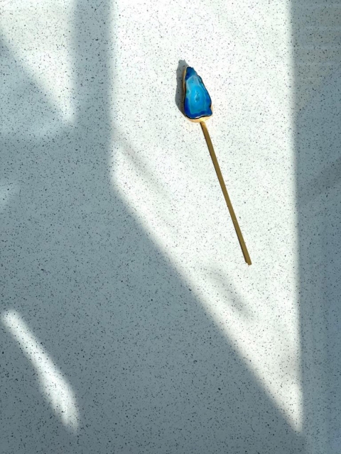 

Mitali Jain Gold-Toned & Blue Textured Metallic Bookmark