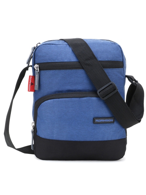 

ADAMSON Blue Colourblocked Structured Sling Bag