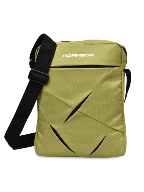 

ADAMSON Green Structured Sling Bag with Cut Work