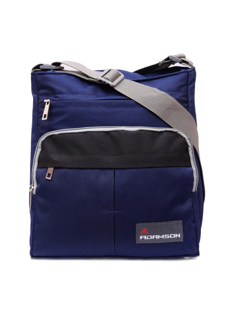 

ADAMSON Blue Structured Sling Bag with Cut Work