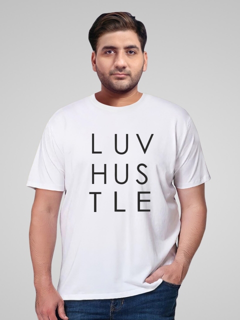 

Pootlu Men White Typography Printed T-shirt