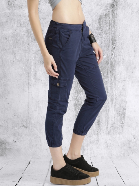 

Roadster Women Navy Blue Regular Fit Solid Joggers