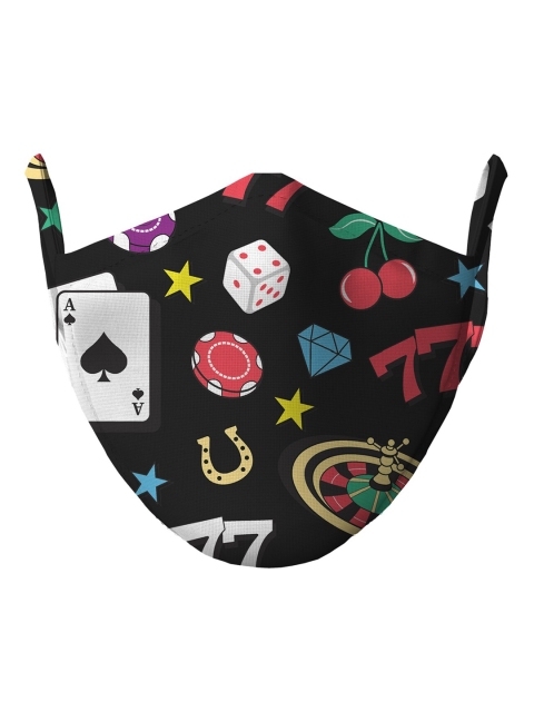 

wHAT'S DOwn Black Casino Printed Reusable Cotton Face Masks