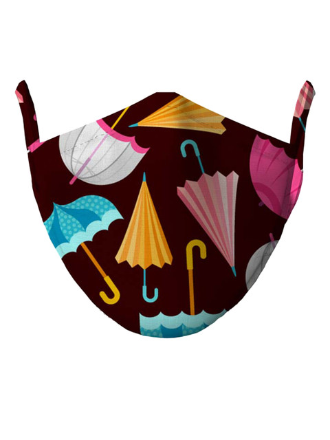 

wHAT'S DOwn Maroon Abstract Printed Reusable Cotton Face Masks