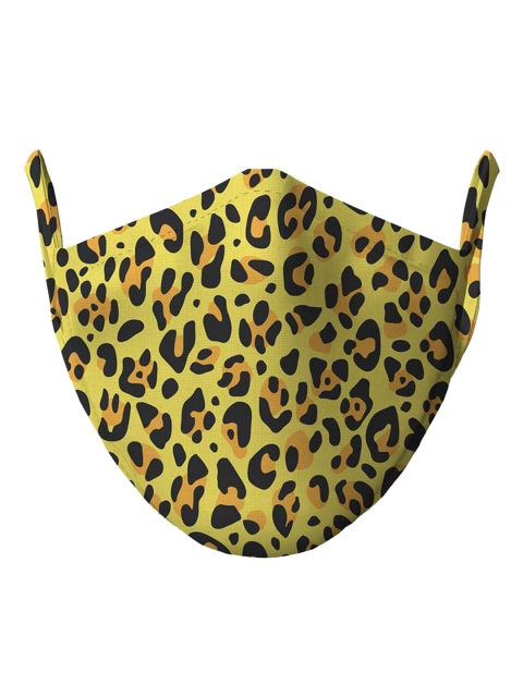 

wHAT'S DOwn Yellow & Black Printed Reusable Face Mask