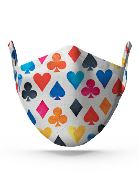 

wHAT'S DOwn Unisex White Playing Cards Cotton Reusable Face Mask