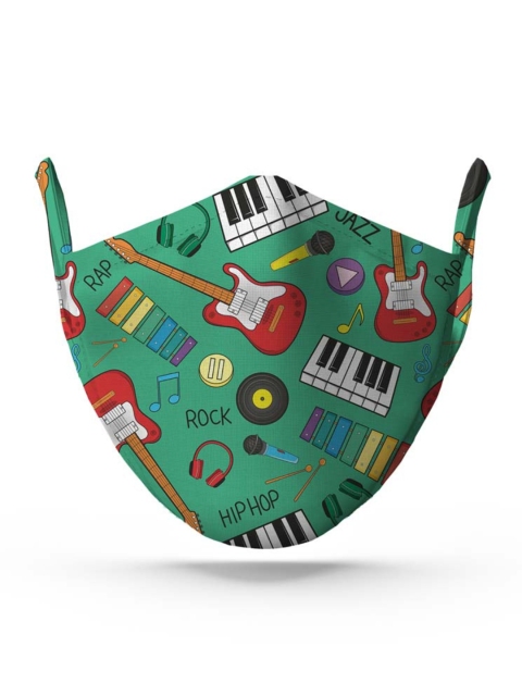 

wHAT'S DOwn Green Printed Cotton Reusable Face Mask