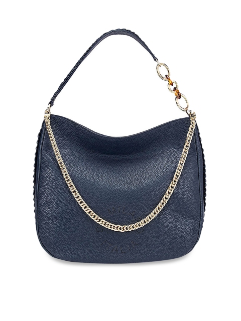 

Da Milano Blue Leather Structured Hobo Bag