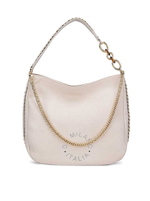 

Da Milano White Leather Structured Hobo Bag