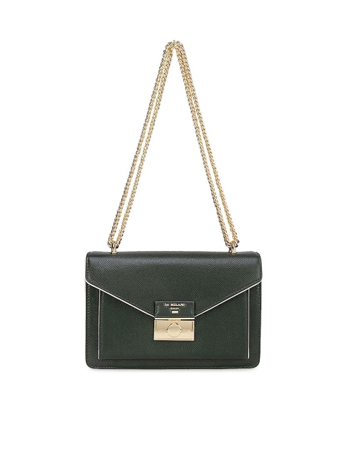 

Da Milano Green Textured Leather Structured Sling Bag