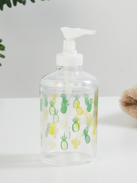 

Home Centre Transparent & Green Pineapple Printed Soap Dispenser