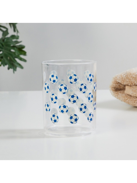 

Home Centre Transparent & Blue Printed Plastic Tumbler