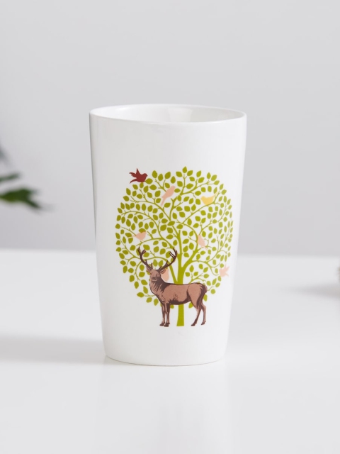 

Home Centre White & Green Printed Ceramic Medley Blissful Nature Tumbler