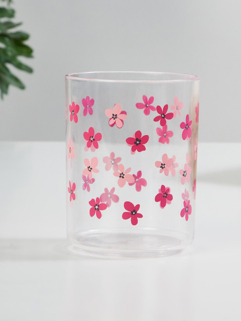 

Home Centre Transparent & Pink Printed Toothbrush Holder