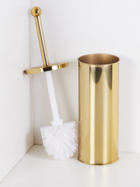 

Home Centre Gold-Toned Metal Toilet Brush Holder