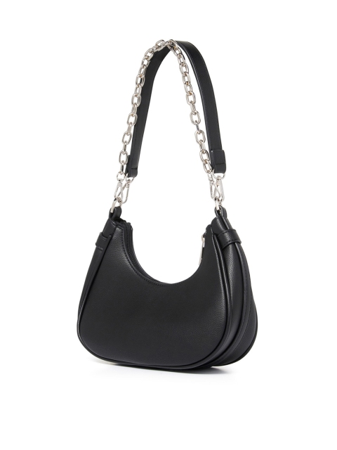 

Forever New Black PU Half Moon Hobo Bag with Tasselled